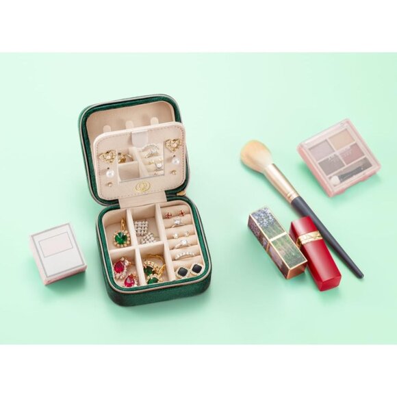 Plush Velvet Jewelry Travel Case,Small Jewelry Box,Traveling Jewelry Organizer,P - Picture 6 of 7